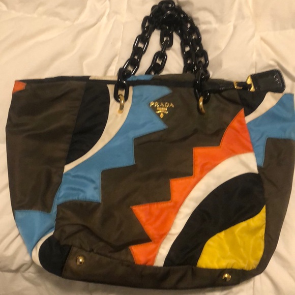 Handbags - Authentic Prada Tote with Chain Straps
